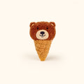 LuLuFun Studio Brown Bear Ice Cream Cone Sherpa Plush Bag Charm