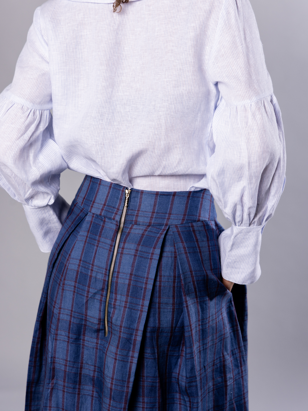 No More Nobody Valery High-Waisted Organic Irish Linen Maxi Skirt