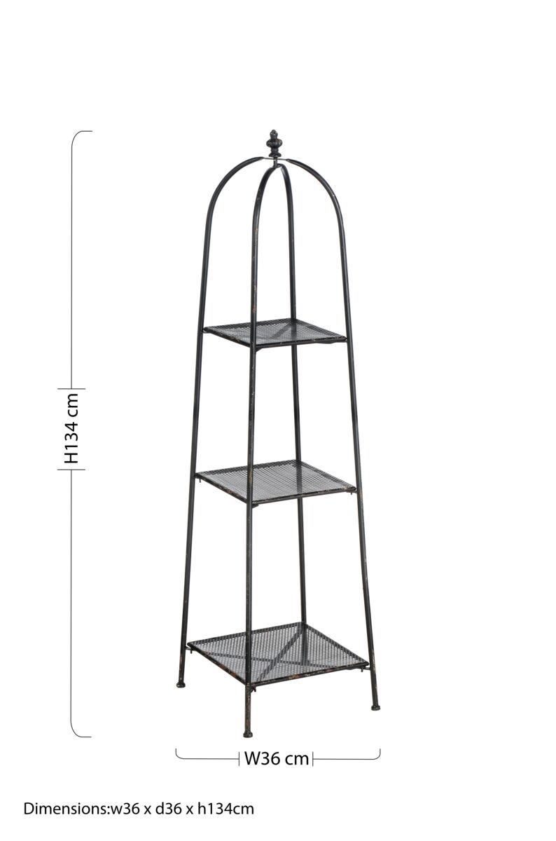 Orsina New York Loft 3 Tier Shelf Unit – Black Industrial Storage