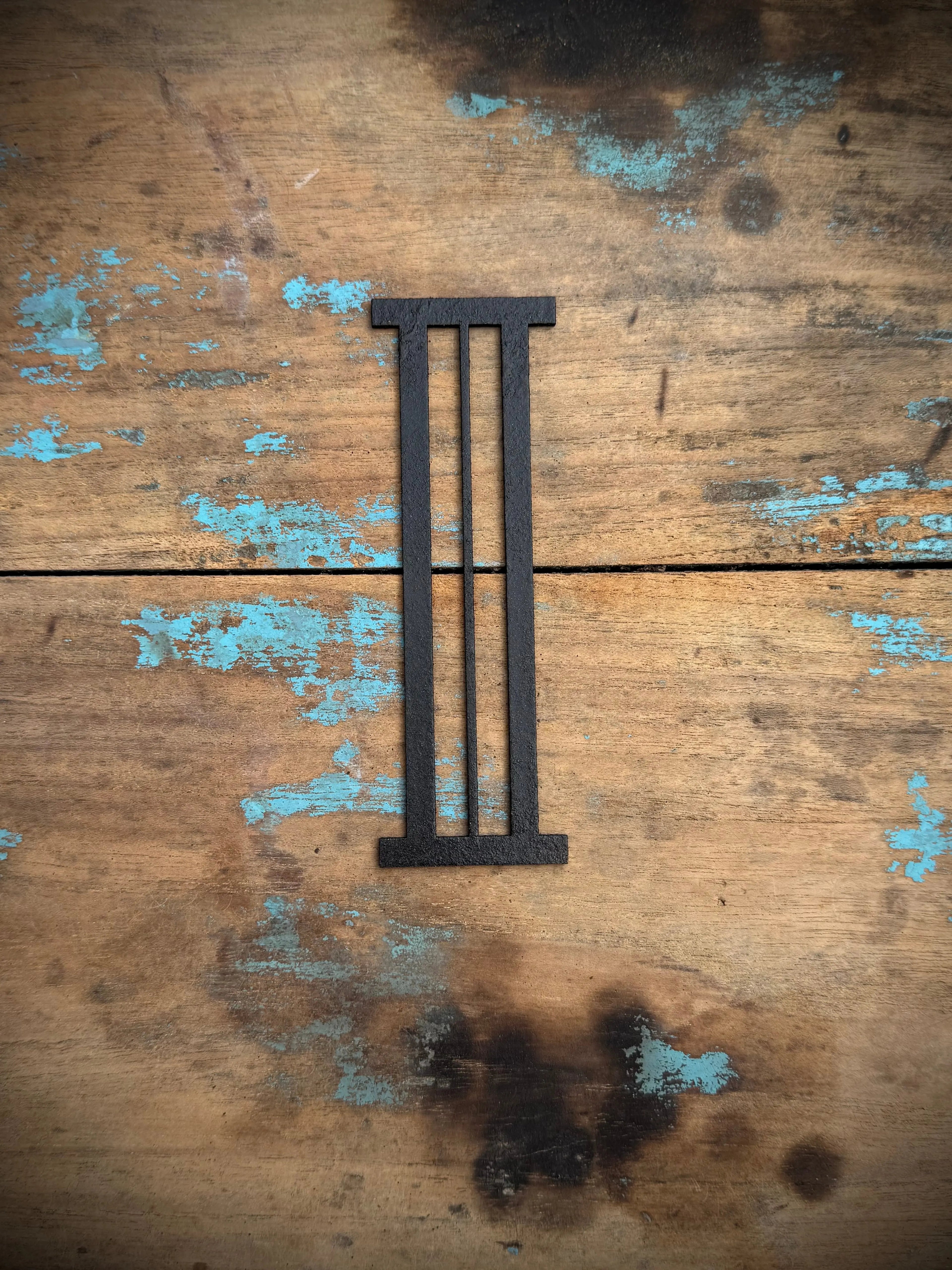 Art Deco Metal Letters & Numbers | Distressed Black Steel Wall Decor