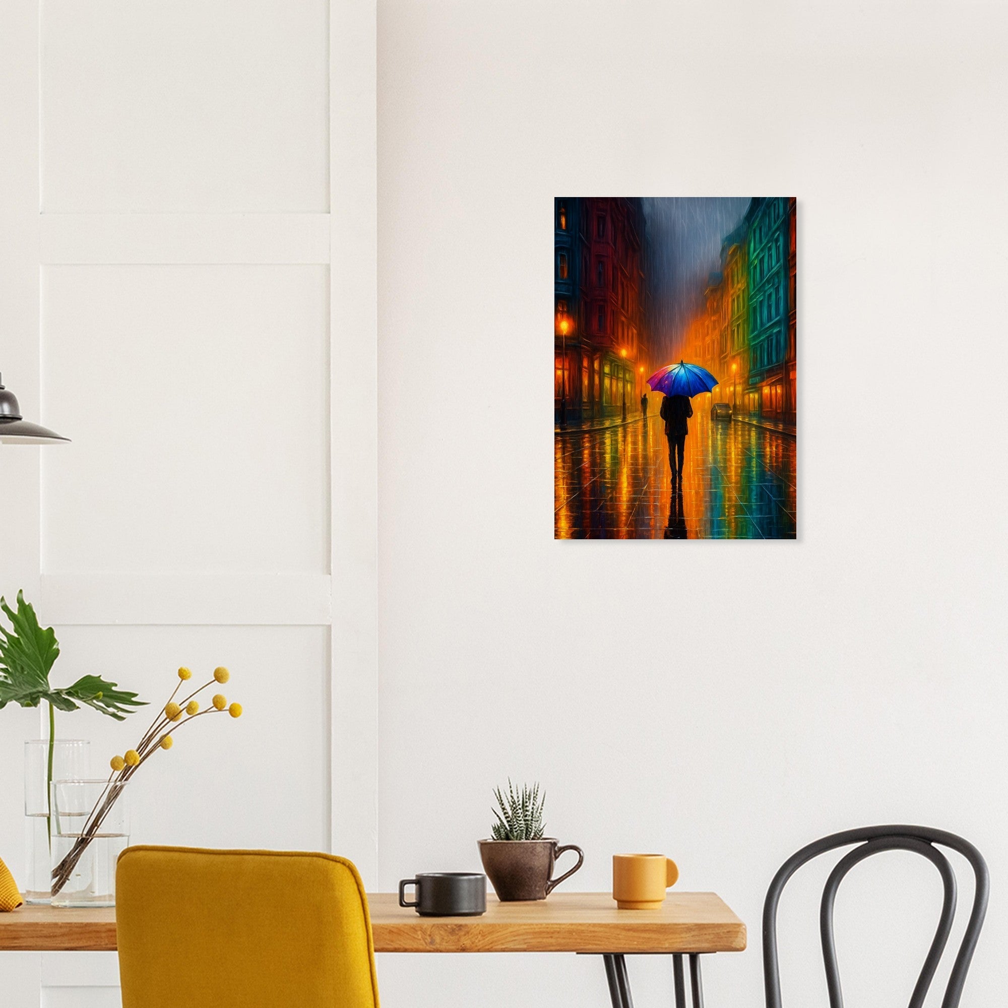 Reflections in the Rain Wall Art – Moody Urban Street Scene Poster