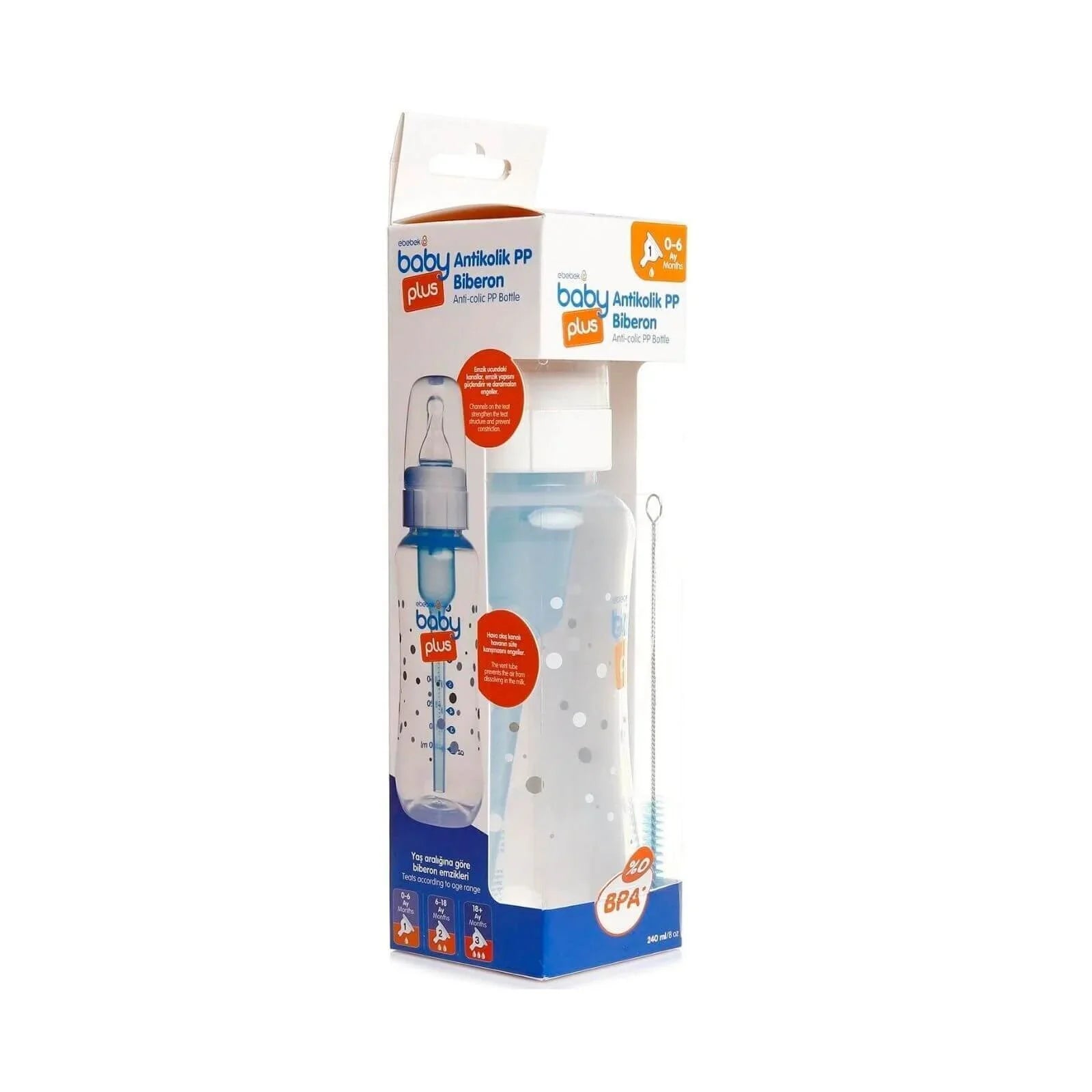 baby plus Anti Colic PP Bottle 240ml