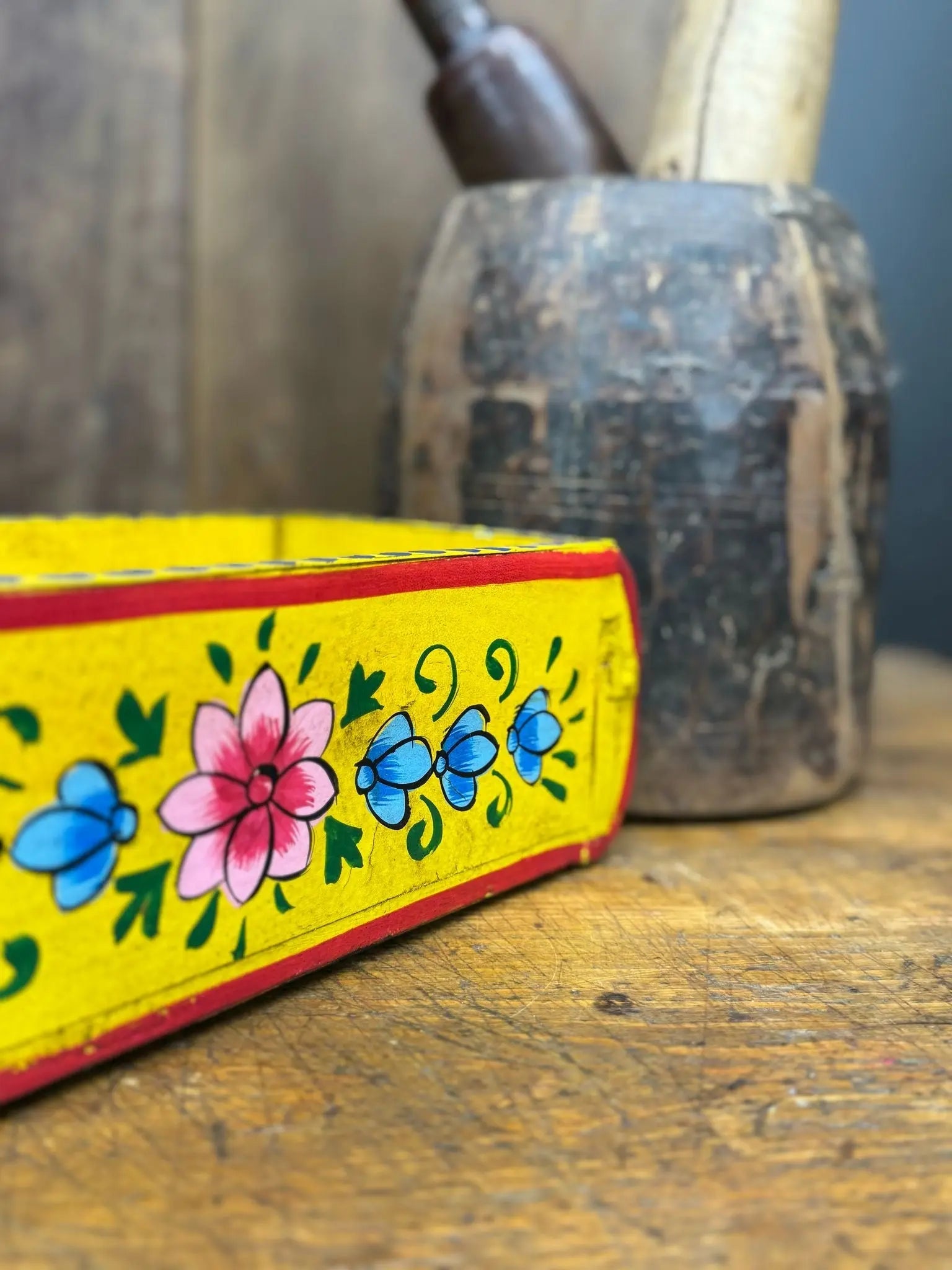 Rustic Warehouse Norfolk Yellow Vintage Wooden Brick Mould Planter