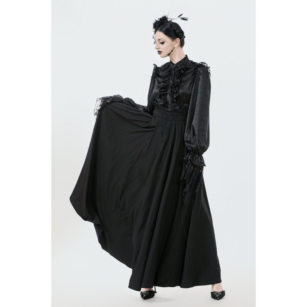 Dark in Love Gloria Black Floor-Length Corset Skirt – Gothic Lace