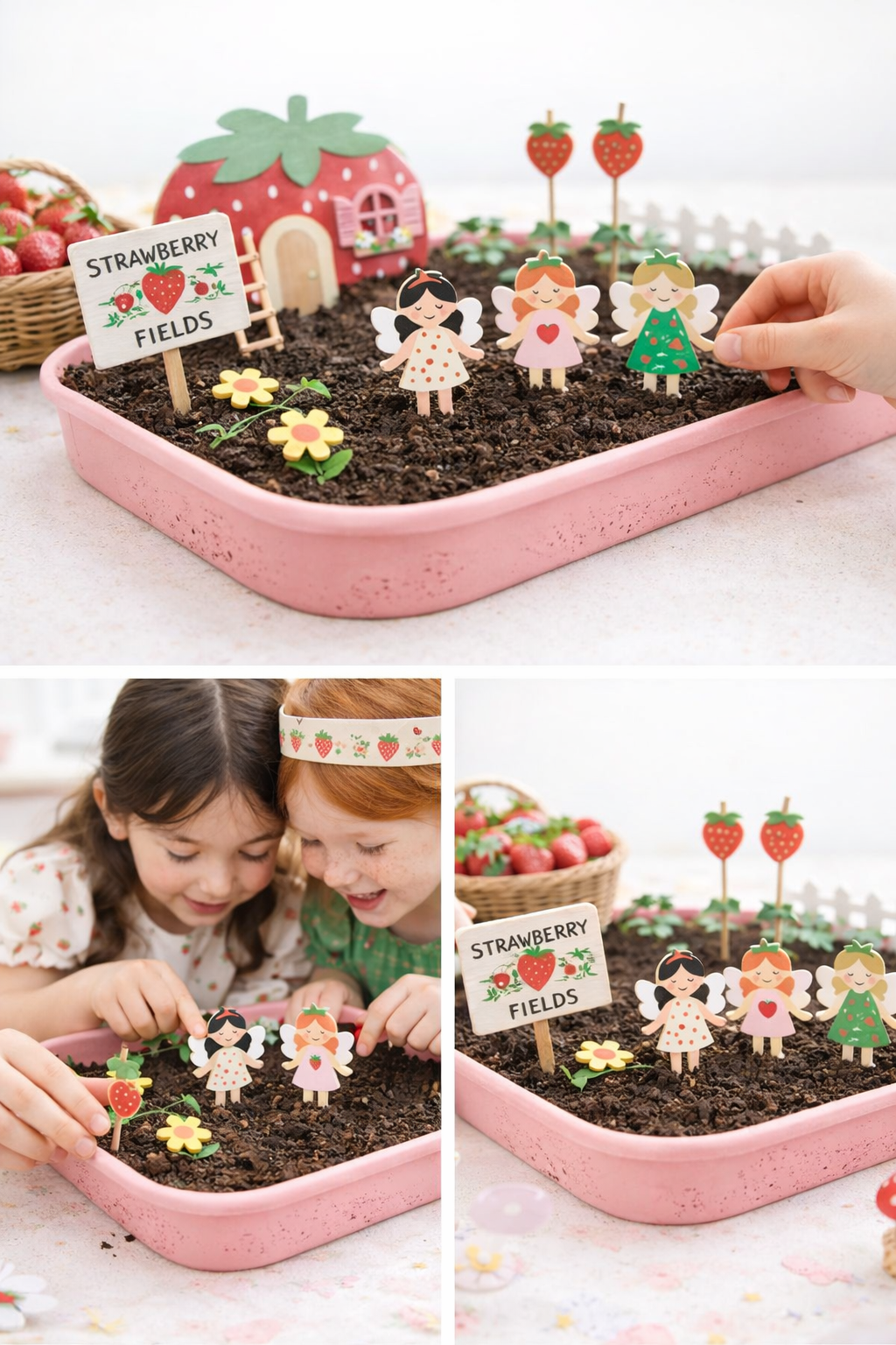 Fairy Garden Starter Kit (Apron,Tray, Shovel, Fairies, Soil & Seeds)