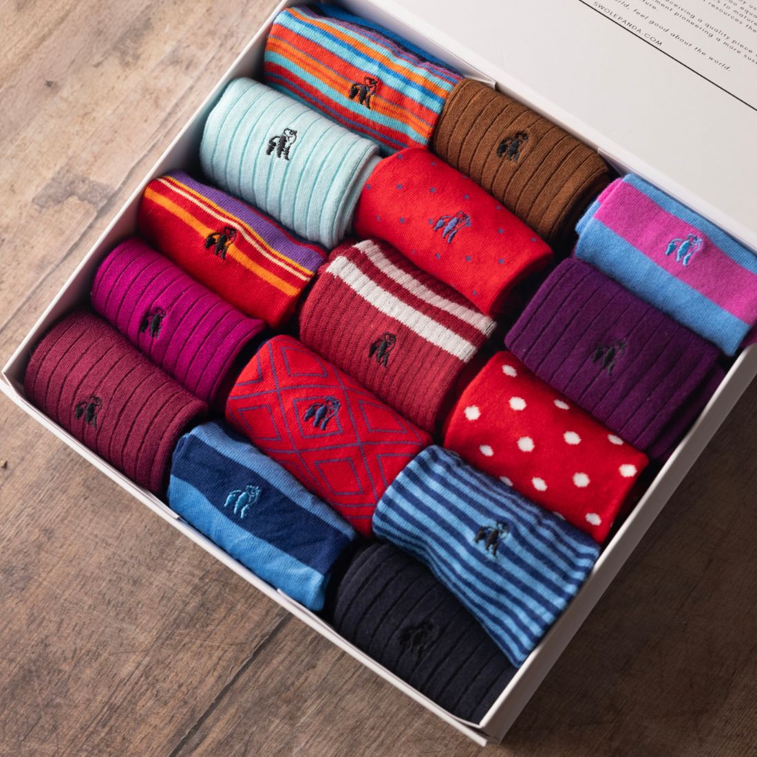 Swole Panda Bamboo Socks Gift Box – 15 Pair Luxury Breathable Set