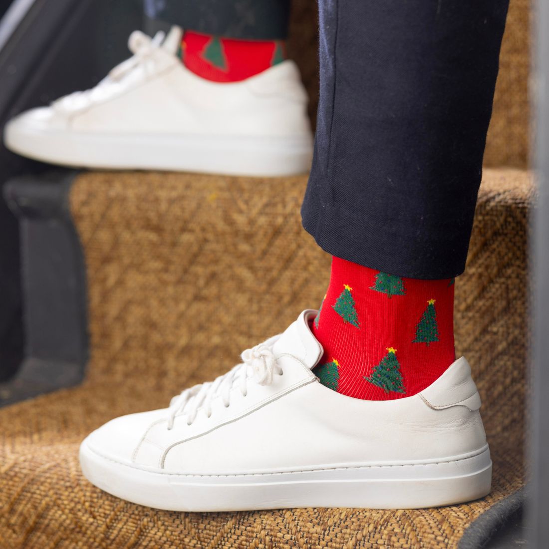 Swole Panda Christmas Tree Bamboo Socks – Festive Holiday Footwear