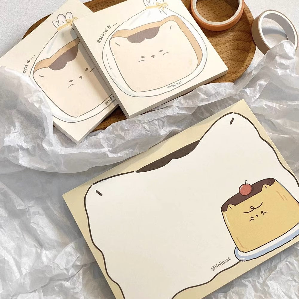 LuLuFun Studio Kitty Bakery Memo Pad – Kawaii Cat Note Pad, 50 Sheets