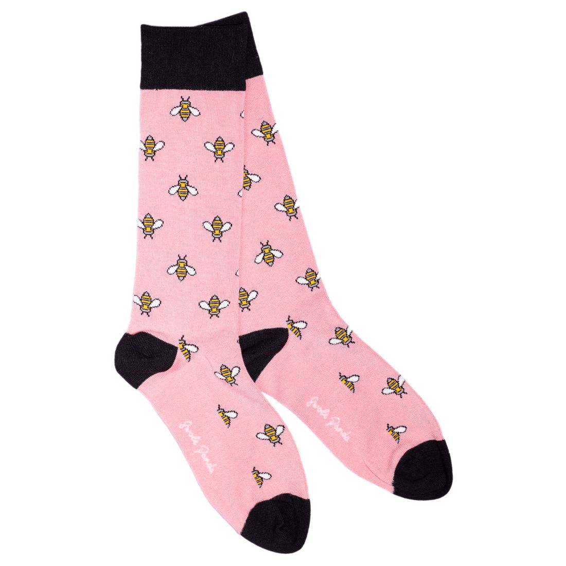 Swole Panda Bumblebee Bamboo Socks – Pink Novelty Print Footwear