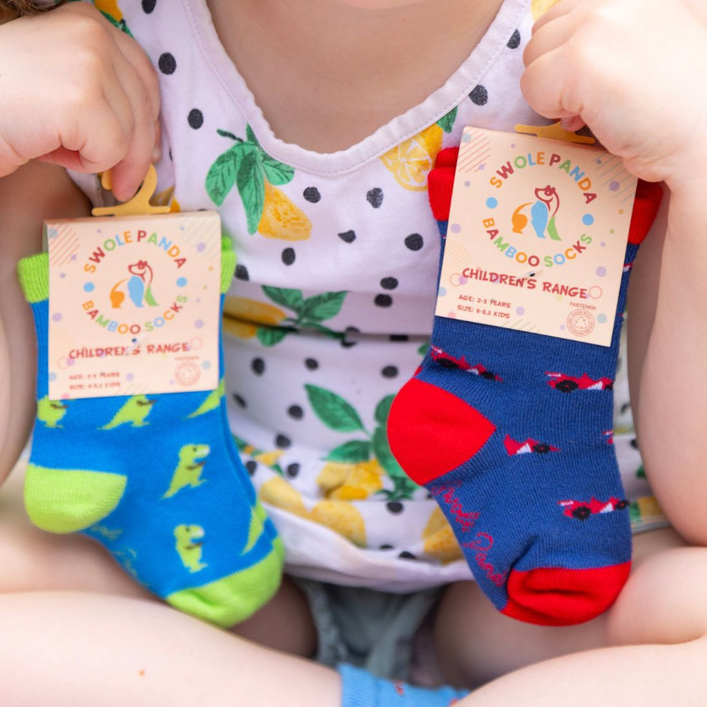 Swole Panda Racing Cars Matching Bamboo Socks for Adults and Kids