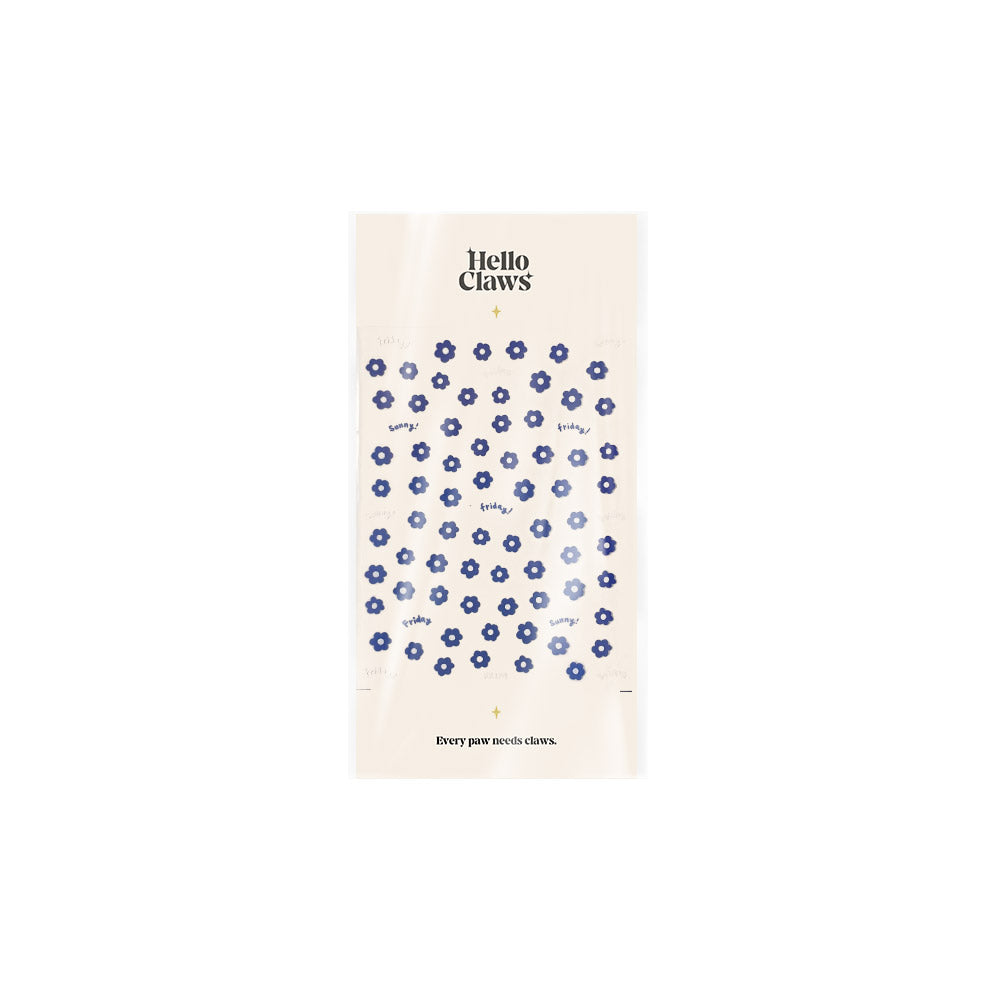 Blue Flower Nail Deco Stickers – LuLuFun Studio Floral Nail Art Decals