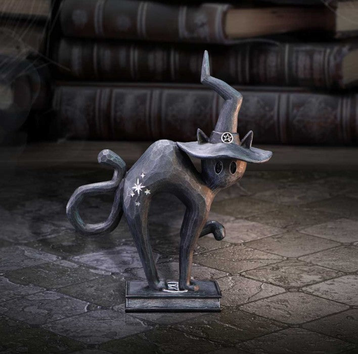 Nemesis Now Hex Black Cat Figurine – Gothic Witch Hat Statue (15.2cm)