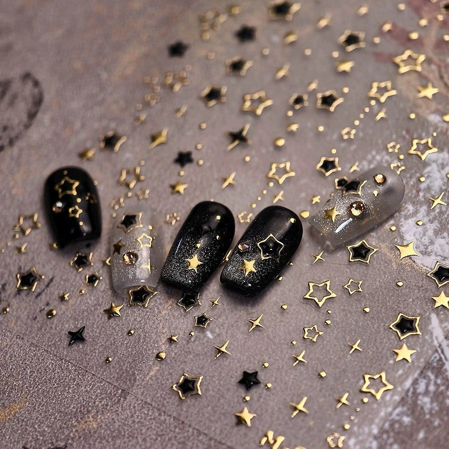 LuLuFun Studio Gold Star Nail Deco Stickers - Ultra-Thin DIY Nail Art