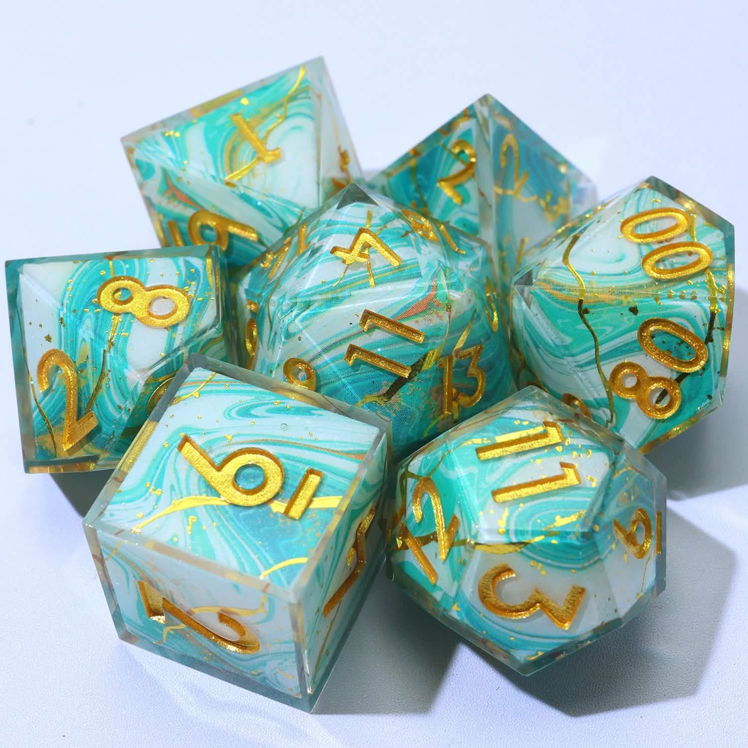 Wavesinger | Sharp Edge Dice | Resin | 7 Piece Set