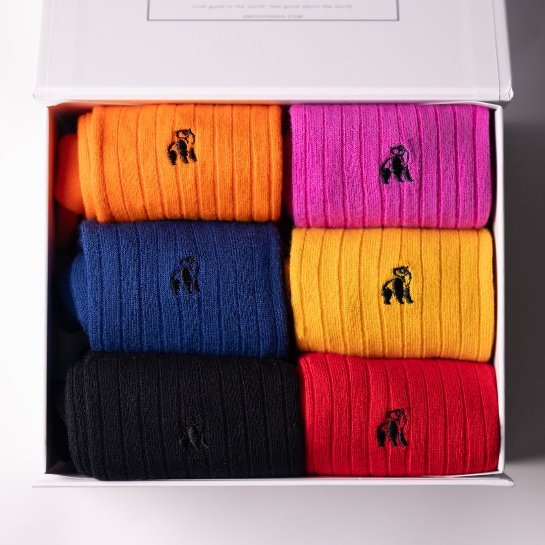 Swole Panda Bamboo Sock Gift Box – 6 Pairs of Luxury Breathable Socks