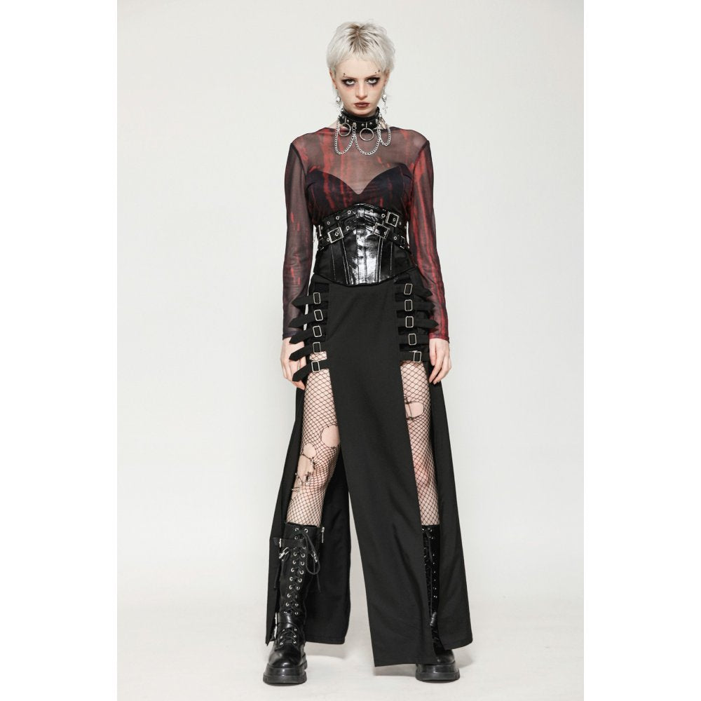 Dark in Lia Punk Love Black Patent Leather Waist Corset with Metal