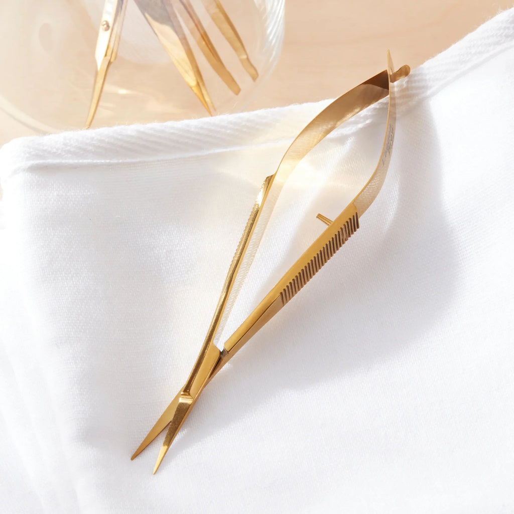 The London Brow Company Gold Spring Straight Brow Scissors | Professional