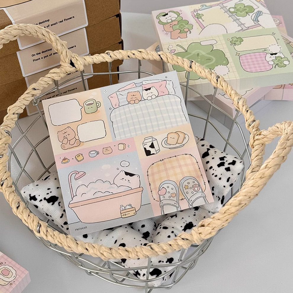 Flower Patchwork Memo Note Pad by LuLuFun Studio – 50 Floral Notes