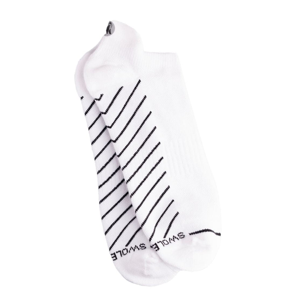 Swole Panda White Performance Trainer Socks – Bamboo Cushioned Athletic Socks