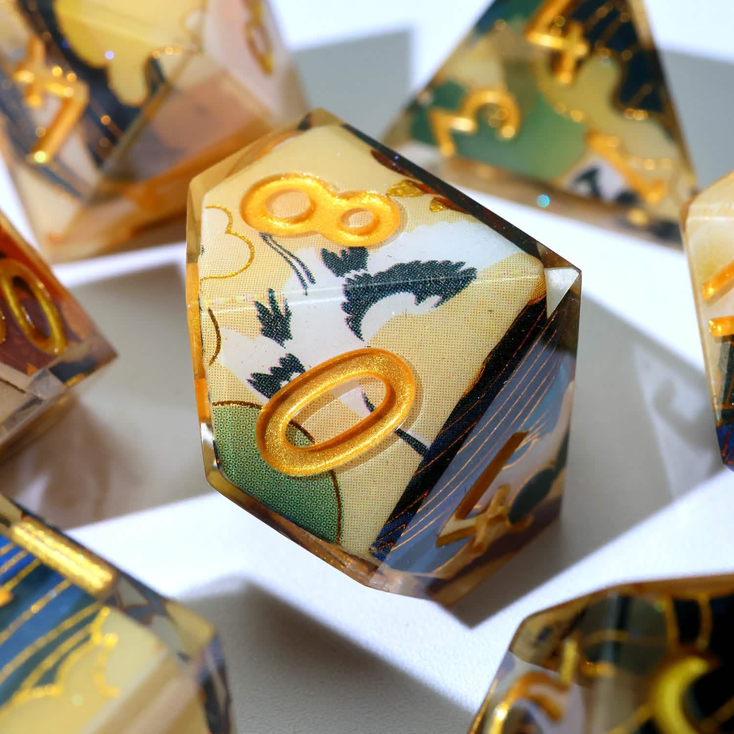 Whispering Glade | Sharp Edge Dice | Resin | 7 Piece Set