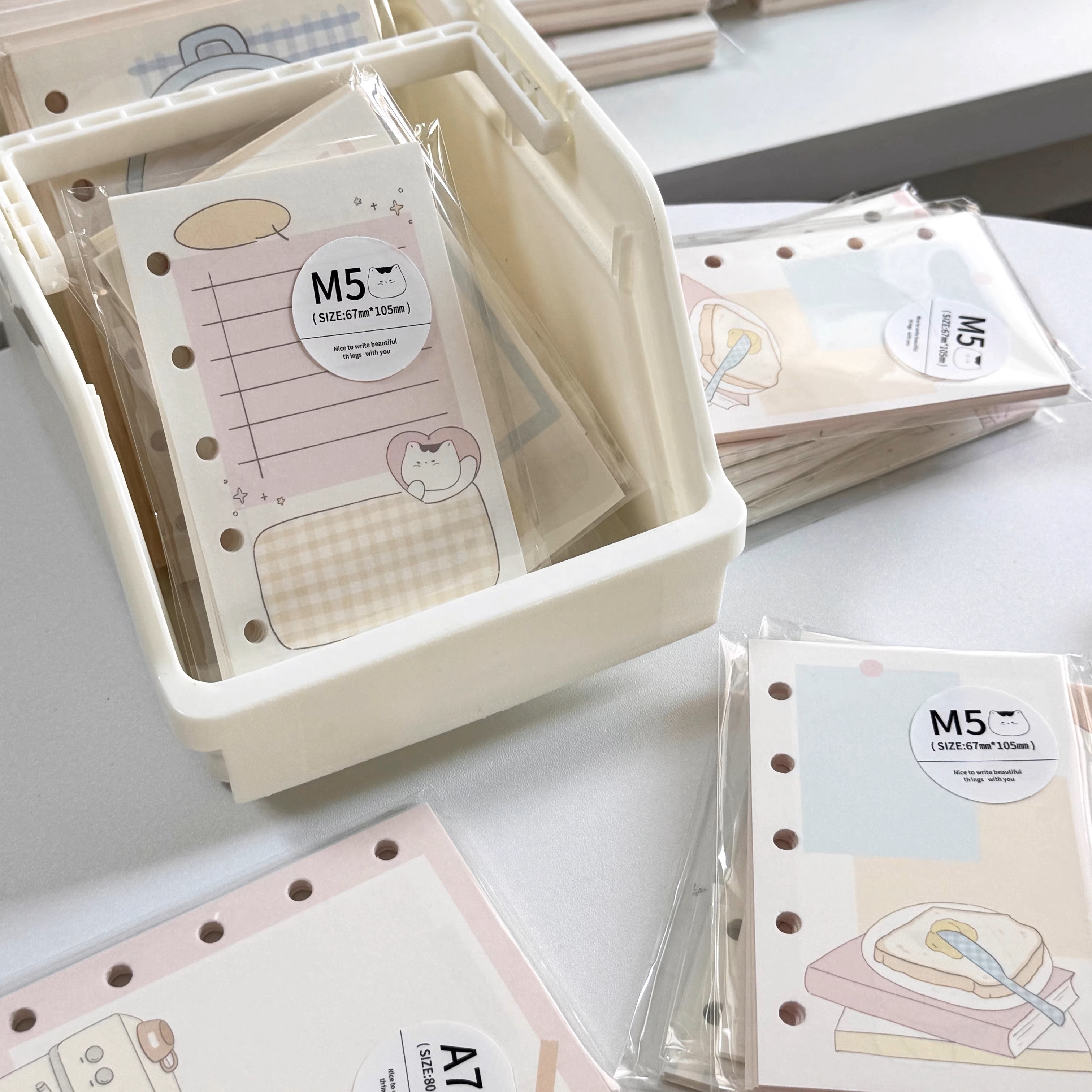 LuLuFun Studio Kitty Refill Paper – M5 Mini Size Cute Memo Notes (30ct)