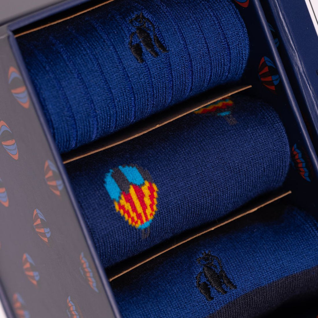 Swole Panda Men's Bamboo Socks Gift Box – 3 Pair Hot Air Balloon Set