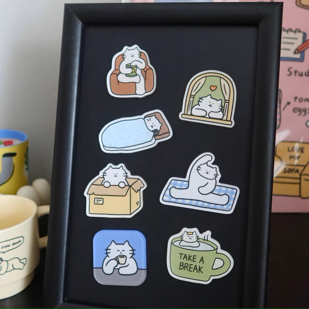 LuLuFun Studio Kitty Daily Life Magnetic Memo Pads - 50 Cat Stationery Notes