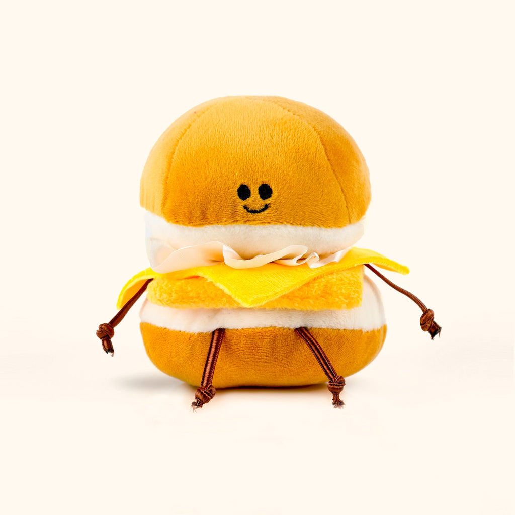 LuLuFun Studio Plush Cheese Burger Keychain - 5 Inch Bag Charm Toy