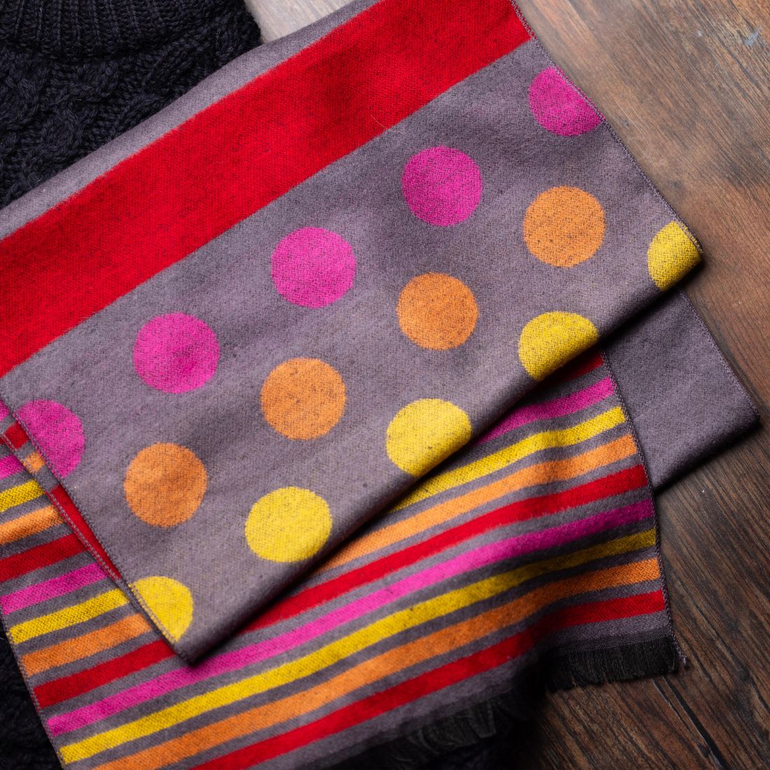 Swole Panda Stripe & Spot Bamboo Scarf – Breathable Sustainable Luxury