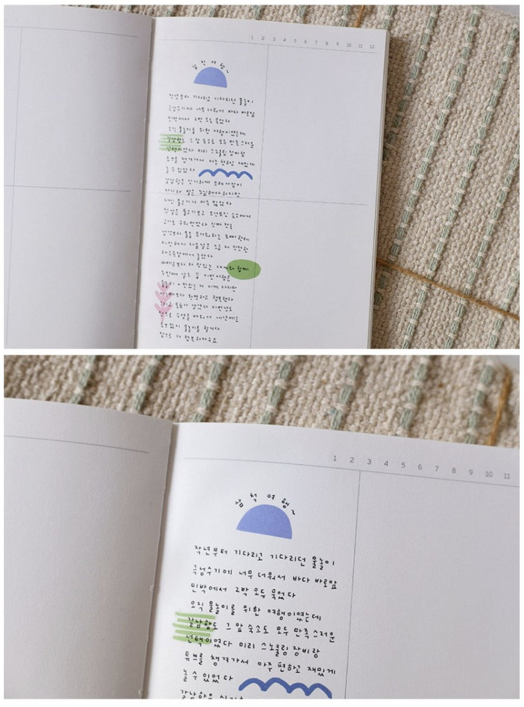Suatelier Plain.72 Korean Decorative Stickers for Journaling - 3 Sheets