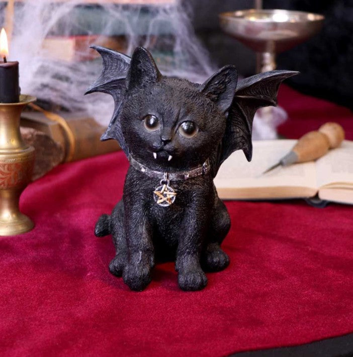 Nemesis Now Vampuss Black Bat Cat Figurine – Gothic Polyresin 16cm