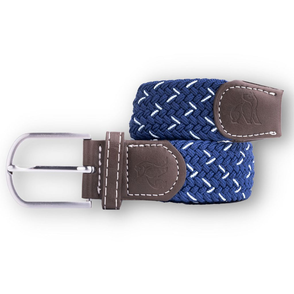 Swole Panda Recycled Woven Belt – Navy & White Dot Elasticated Unisex
