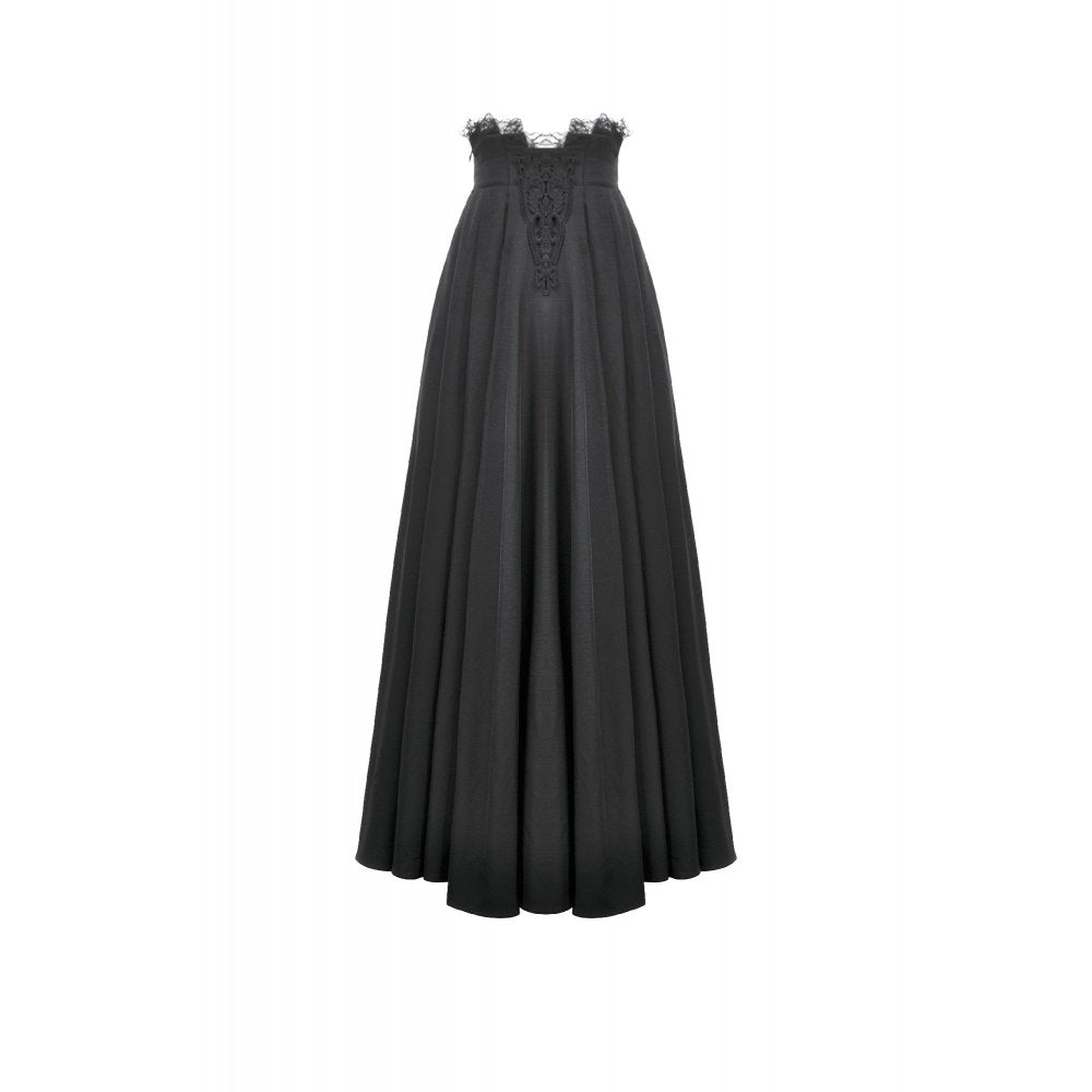 Dark in Love Gloria Black Floor-Length Corset Skirt – Gothic Lace