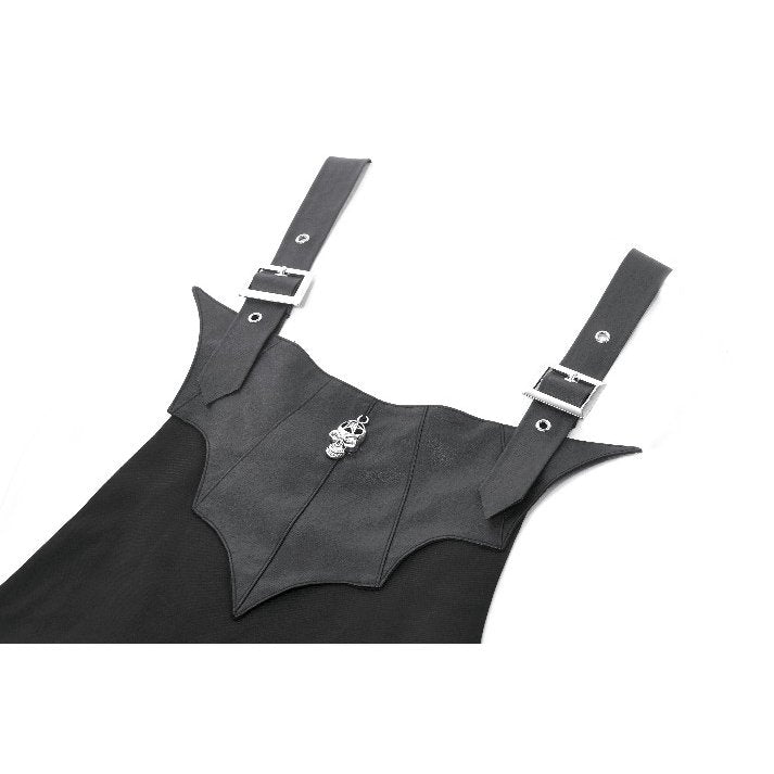 Dark In Love Lilith Bat Harness Gothic Bubble Dress with Faux Leather