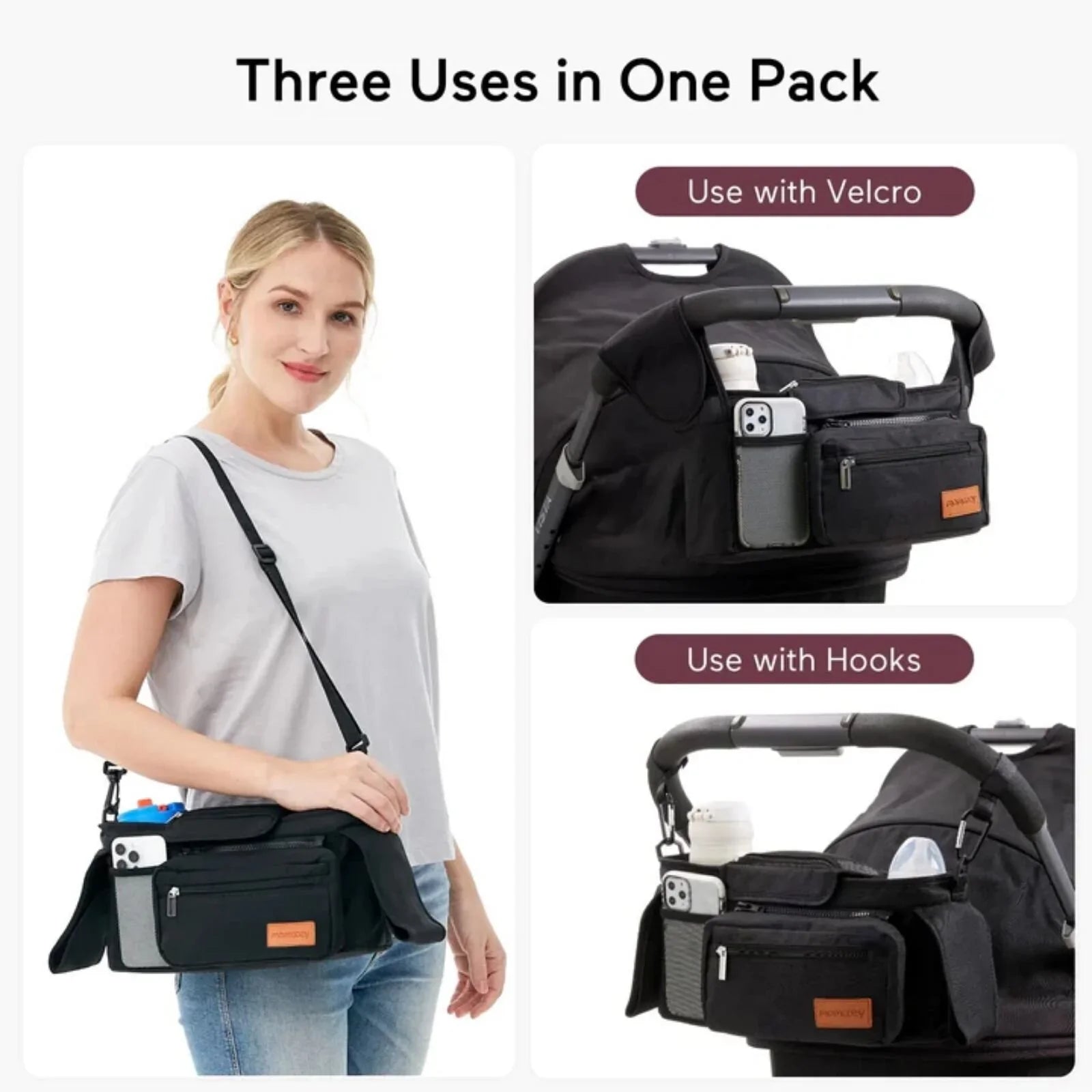Momcozy All-in-One Stroller Organizer - Black