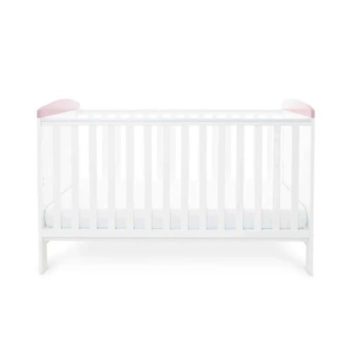 Ickle Bubba Coleby Style Cot Bed Elephant Love Pink - Premium Pocket Sprung Mattress