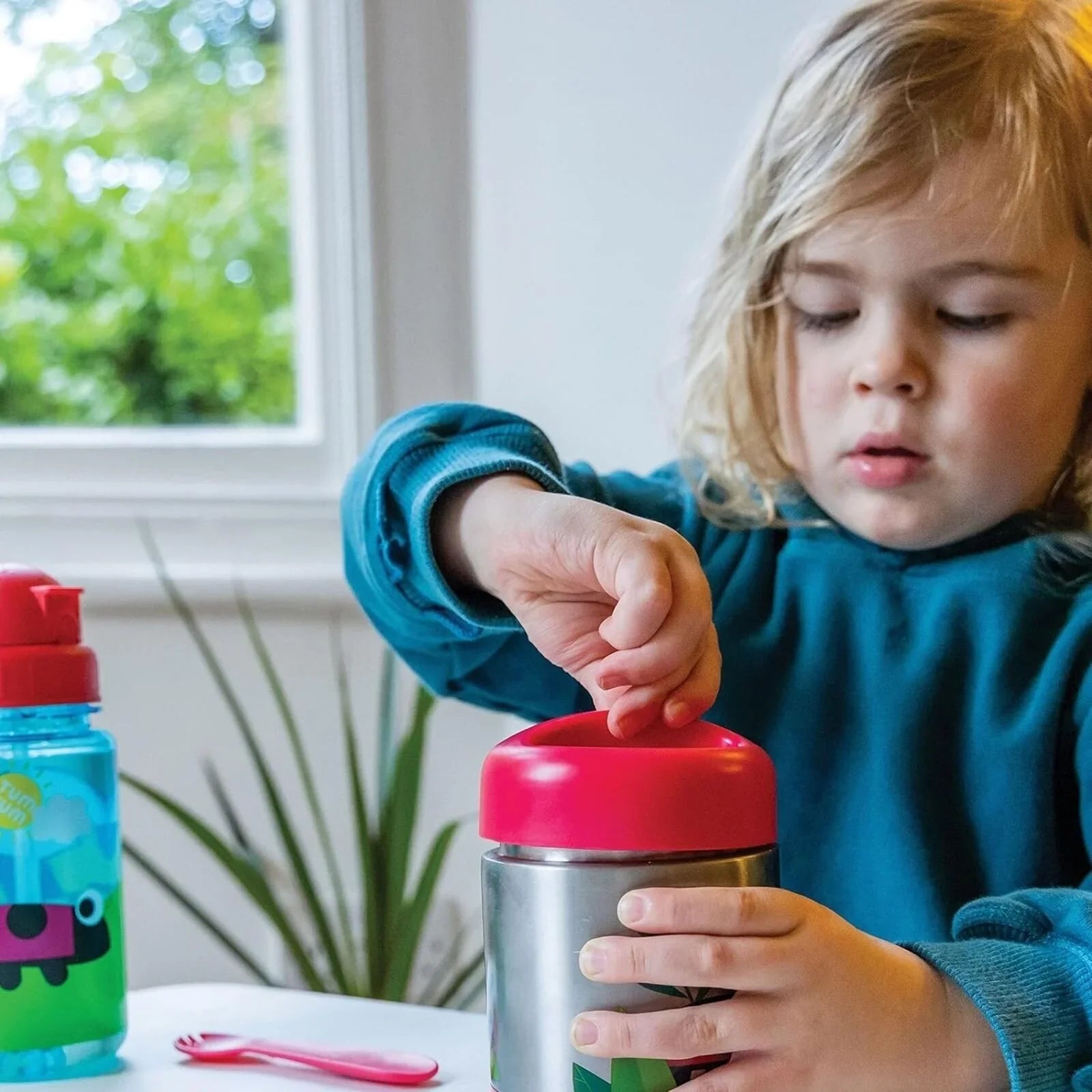 TUM TUM Thermal Food Flask with Magnetic Spork - Ladybird