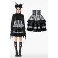 Dark in Love Hexa Layered Tartan Mini Skirt – Gothic Black Lace Punk
