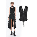 Dark in Love Punk Studded Lace-Up Corset Vest – Black Gothic Top