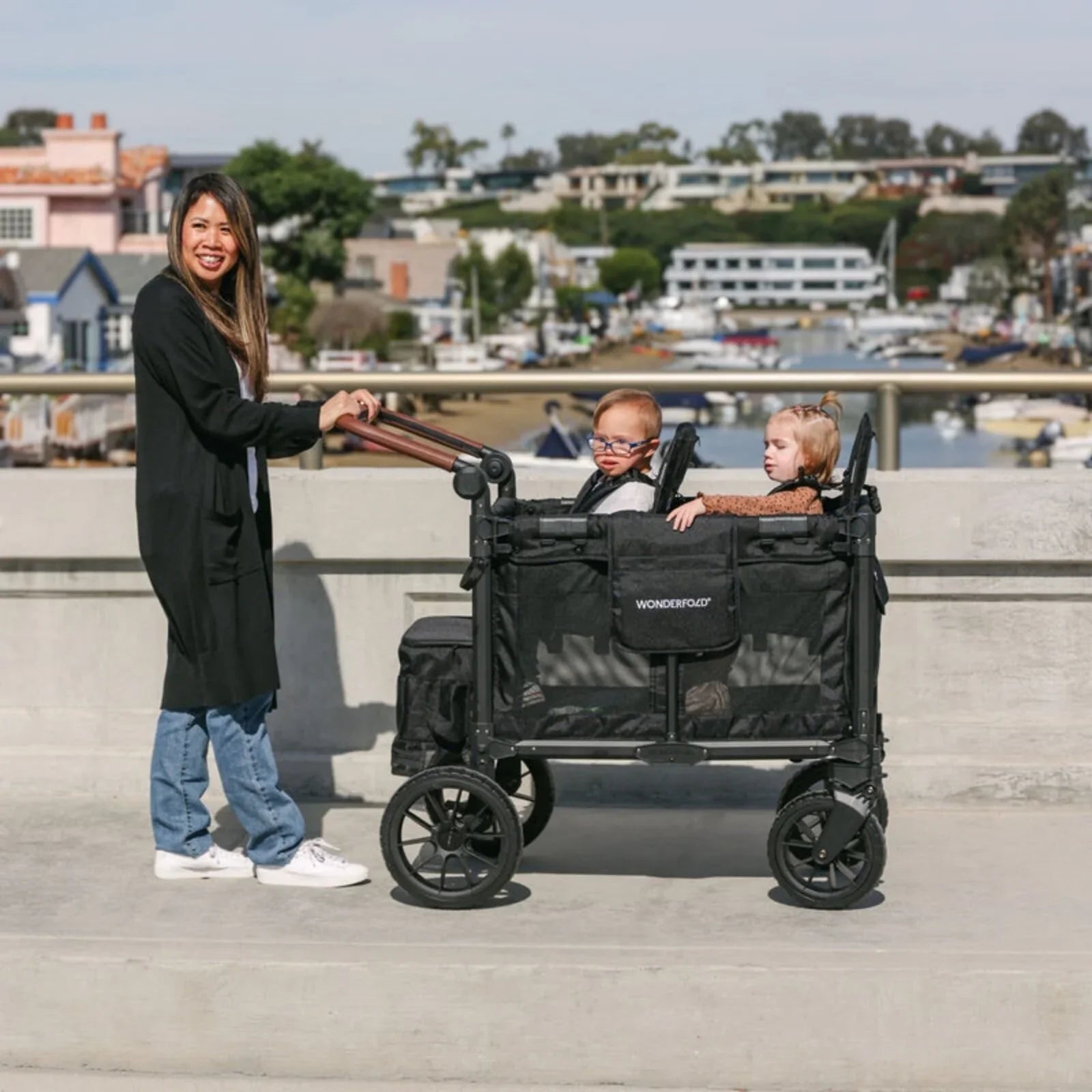 Wonderfold W2 Luxe Pro Stroller Wagon - Jet Black