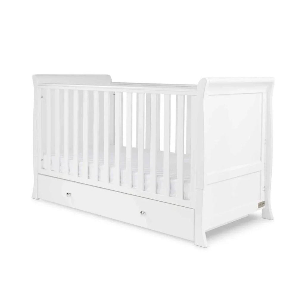 Ickle Bubba Snowdon Classic Cot Bed White - Fibre Mattress