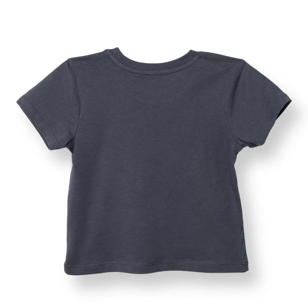 HelloBaby Boys T-shirt Slogan Print Crew Neck Short Sleeve - Charcoal