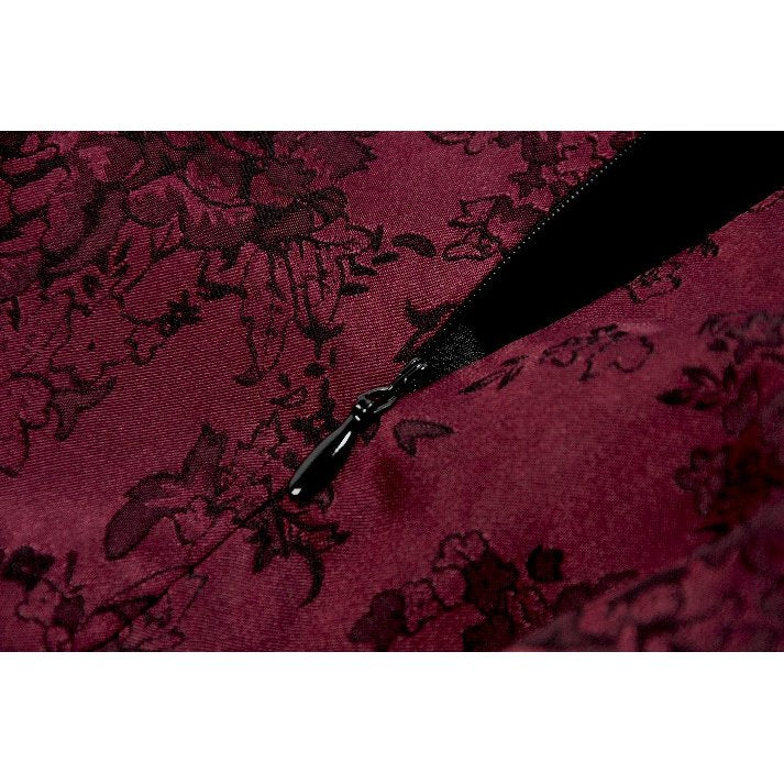 Dark in Love Belladonna Velvet Lace Dress – Gothic Wine Red Velveteen