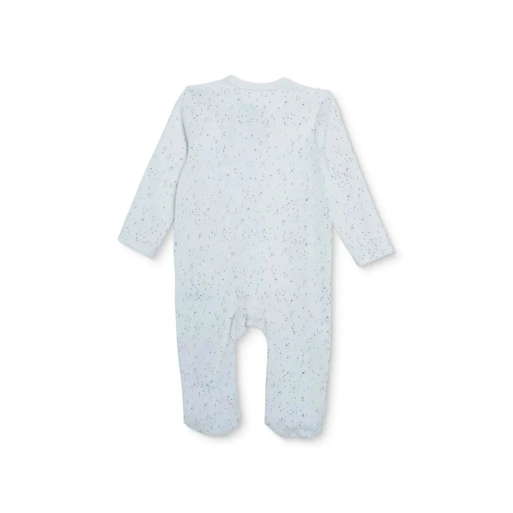 HelloBaby Girls Footed Sleepsuit Polka Dot Print Zip Fastening Crew Neck Full Length Long Sleeve - Ecru