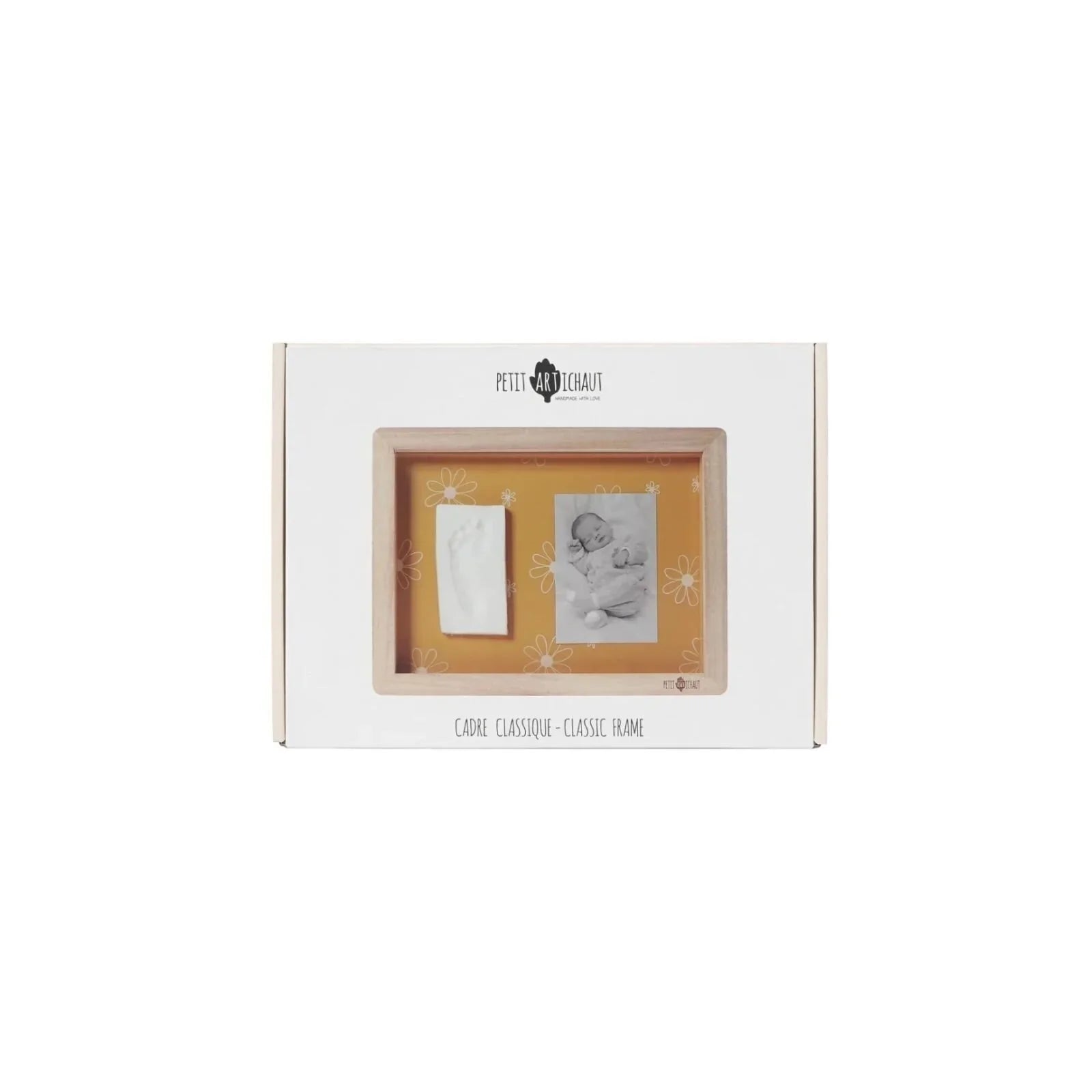 Petit Artichaut Classic Frame with Hand & Foot Imprints - Daisy Ochre