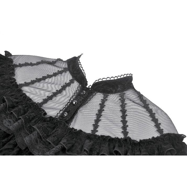 Dark in Love Seraphina Gothic Blouse – Victorian Ruffle Sheer Top