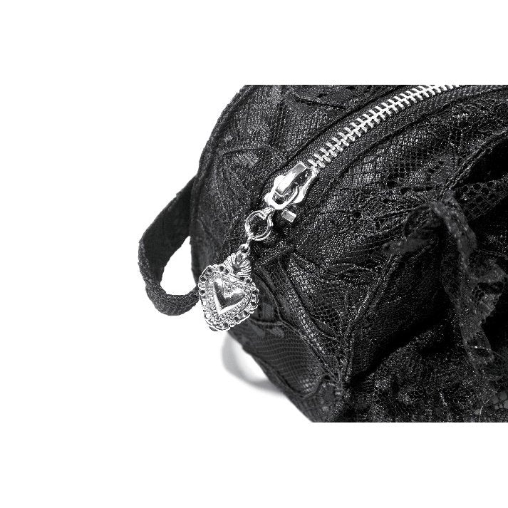 Dark In Love Victoria Mini Handbag – Black Lace & Satin Goth Bag