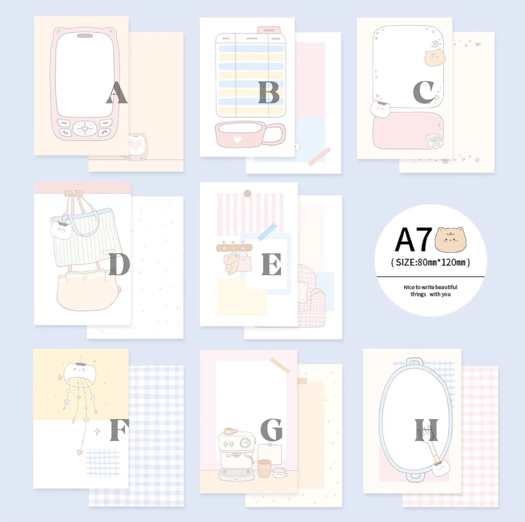 A7 Kitty Refill Paper by LuLuFun Studio – 30 Cute Journaling Notes