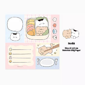 Kitty Patchwork Memo Note Pad | LuLuFun Studio Kawaii 50-Sheet Notepad
