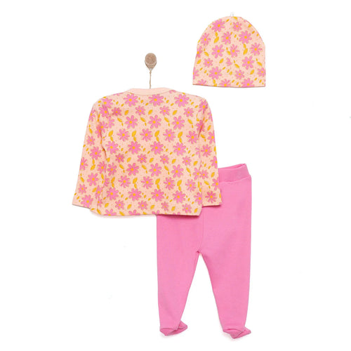 HelloBaby Girl Wrapover Top-Hat-Footed Bottom - Salmon